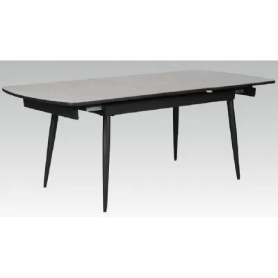 Grey Tempered Glass Top 160cm Extending Dining Table