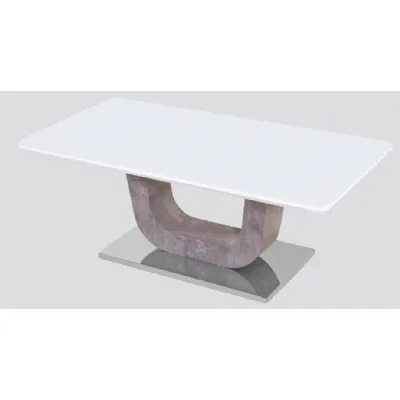 White Gloss and Glass Top 120cm Coffee Table