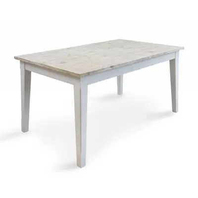 Grey Painted Extending Dining Table Limed Wood Top