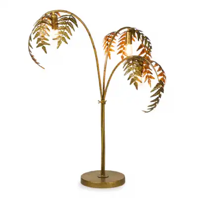 Gold Palm Tree Leaf Table Lamp