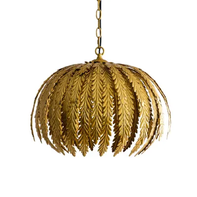 Gold Tropical Floral Ceiling Pendant