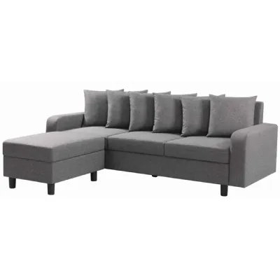 Corner Chaise Sofa in Grey Fabric