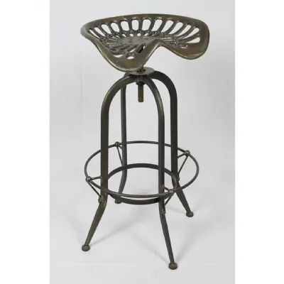 Industrial 'Tractor Seat' Style Adjustable Stool