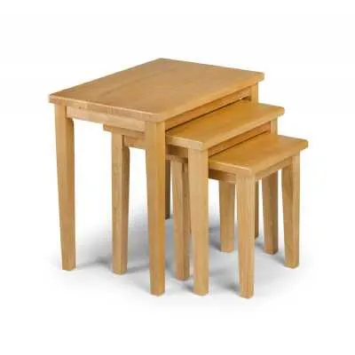Cleo Nest Of Tables Natural Oak Finish