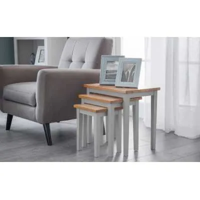 Cleo Nest Of Tables 2 Tone Grey And Oak
