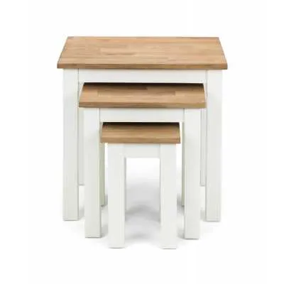 Coxmoor Nest Of 3 Tables Ivory And Oak