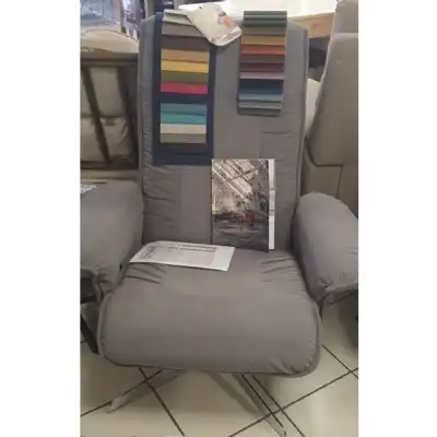 Grey Velvet Aqua Clean Fabric Recliner Chair