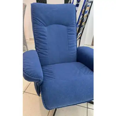 Velvet Blue Aqua Clean Fabric Recliner Chair
