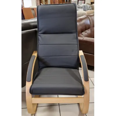 Anthracite Leather Cantilever Based Relaxer Chair