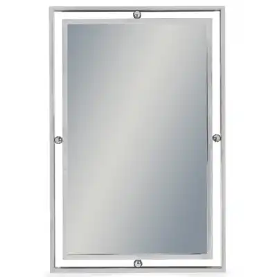 Large Stainless Steel Rectangular Wall Mirror