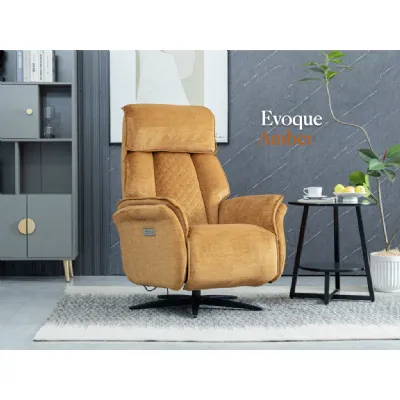 Soft Touch Amber Fabric Lift and Tilt Swivel Recliner Chair