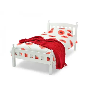 Solid Hardwood Painted White 3ft Bed