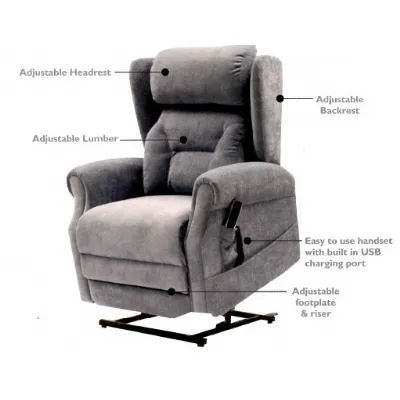 4M Motion Lift and Rise Electric Recliner with Lumber and Headrest Cushioning