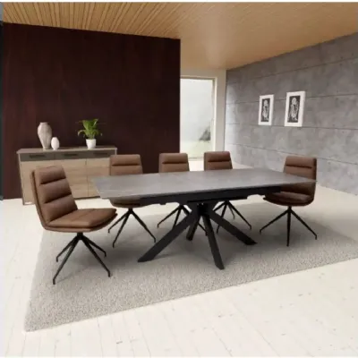 Multi Tone Sintered Stone Extending Dining Table