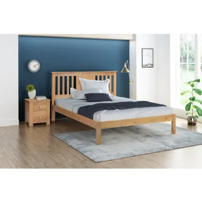 Solid Oak Wooden Bed