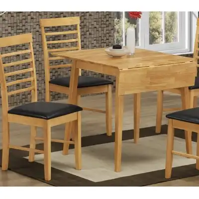 Light Oak Square Drop Leaf Table And 2 Chairs