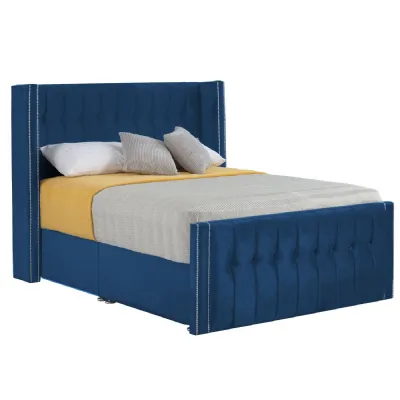 Royal Blue Byrd Double Bed Frame