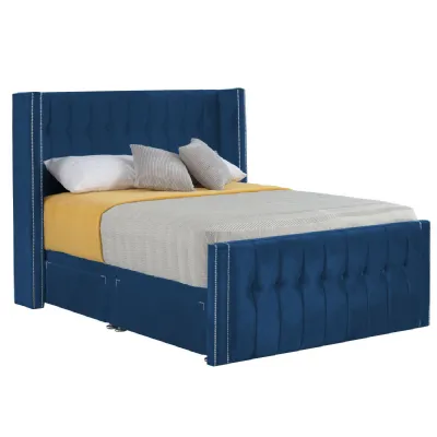 Royal Blue Byrd Double Bed Frame