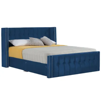 Royal Blue Byrd Super King Size Bed Frame