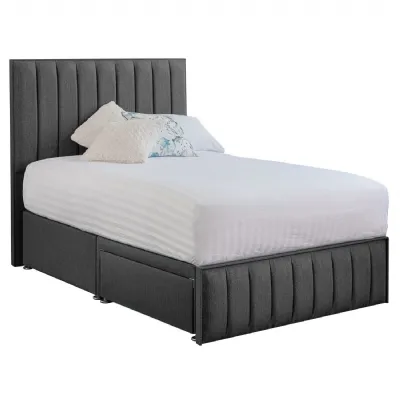 Grey Harmony Hybrid Small Double Fabric Bed