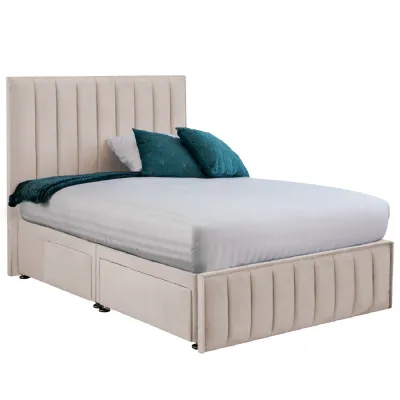 Oyster Harmony Hybrid Small Double Fabric Bed