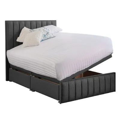 Grey Harmony Hybrid Double Fabric Bed