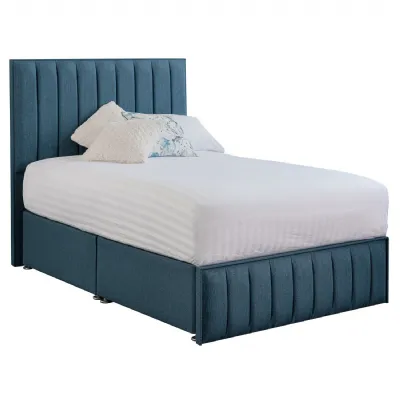 Deep Blue Harmony Hybrid Double Fabric Bed