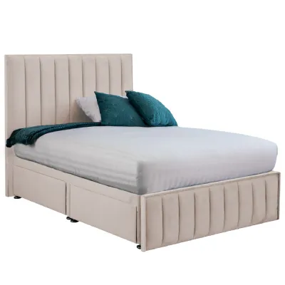 Oyster Harmony Hybrid King Size Fabric Bed