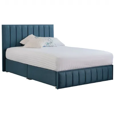 Deep Blue Harmony Hybrid Super King Size Fabric Bed