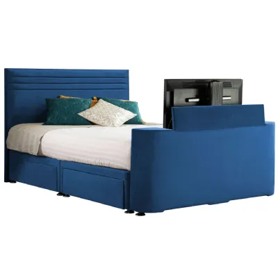 Royal Blue Image Chic Super King Size TV Bed