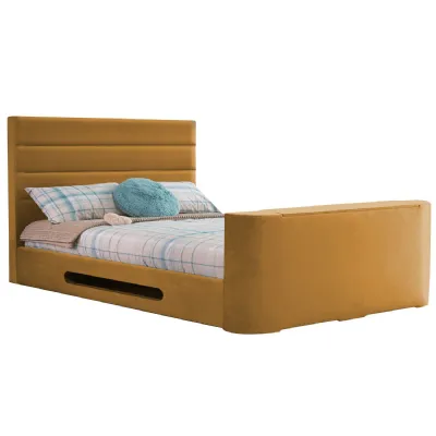 Mustard Mazarine Standard Super King Size TV Bed