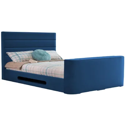 Royal Blue Mazarine Standard Super King Size TV Bed