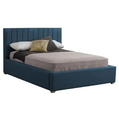 Deep Blue Poppy King Size Bed Frame