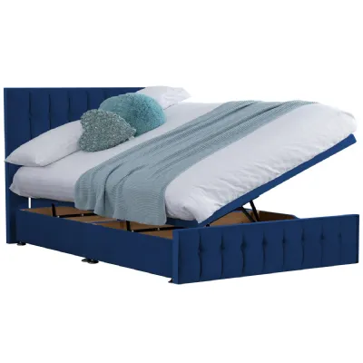 Royal Blue Rhythm Super King Size Bed Frame