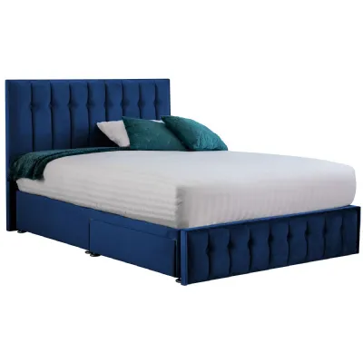 Royal Blue Rhythm Super King Size Bed Frame