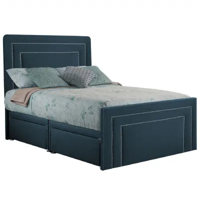 Deep Blue Style Brogan Small Double Fabric Bed