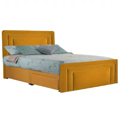 Mustard Style Brogan Super King Size Fabric Bed