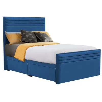 Royal Blue Style Chic Hybrid Small Double Fabric Bed