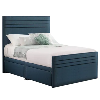 Deep Blue Style Chic Hybrid Small Double Fabric Bed