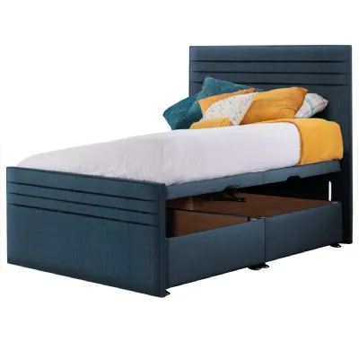 Deep Blue Style Chic Hybrid King Size Fabric Bed