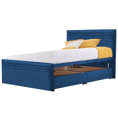 Royal Blue Style Chic Hybrid Super King Size Fabric Bed