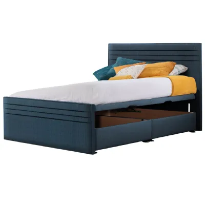 Deep Blue Style Chic Hybrid Super King Size Fabric Bed