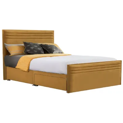 Mustard Style Chic Hybrid Super King Size Fabric Bed