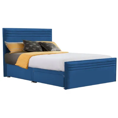 Royal Blue Style Chic Hybrid Super King Size Fabric Bed