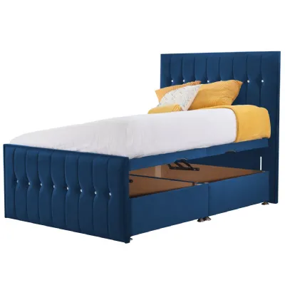 Royal Blue Style Sparkle Hybrid Small Double Fabric Bed