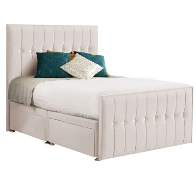 Oyster Style Sparkle Hybrid Small Double Fabric Bed