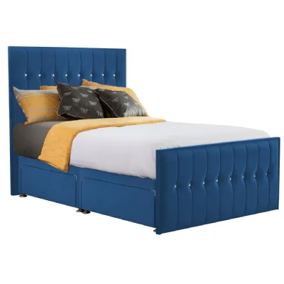 Royal Blue Style Sparkle Hybrid Small Double Fabric Bed