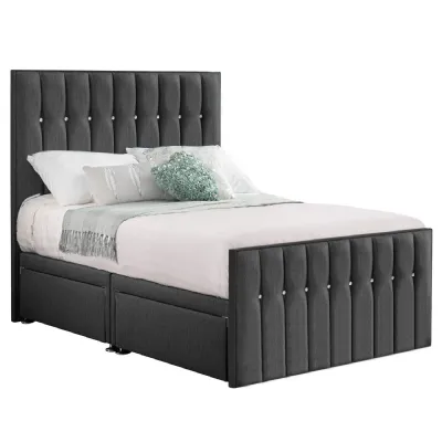 Grey Style Sparkle Hybrid Small Double Fabric Bed