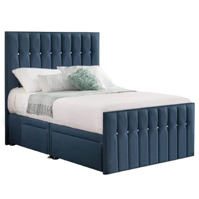 Deep Blue Style Sparkle Hybrid Small Double Fabric Bed