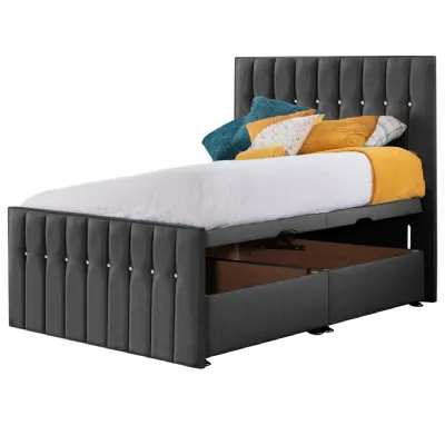 Grey Style Sparkle Hybrid Double Fabric Bed